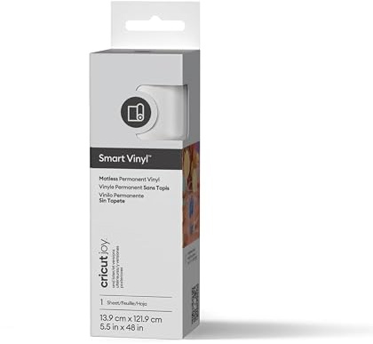 Cricut Joy Smart Permanent Adhesive Vinyl | 14 cm × 1.2 m | White | Self-Adhesive Vinyl Roll | Ideal for Customising Mugs, Labels, Cards & DIY Crafts