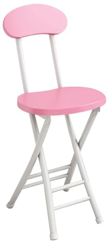 MEVZHH Tragbarer Klappbar Hocker Rückenlehne Rund Klappbarer Tischstufür Erwachsenerfekte Küche Campiund Outdoor-Verwendung/Rosa/45 cm / 18 Zoll