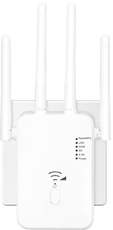 WLAN Verstärker Repeater,WLAN-Extender,WiFi Verstärker/WiFi Booster mit Repeater/Router/Access-Point-Modus,1-Tasten-Einrichtung,LAN/WAN-Port,Kompatibel mit Allen Geräten（Weiß）