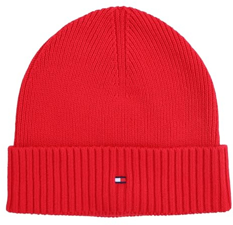 Tommy Hilfiger Strickmütze Mütze Cotton Cashmere Beanie Rot One Size