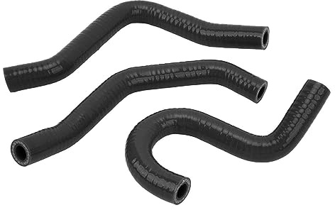 CHICIRIS Tubo Flessibile per Radiatore in Silicone per Moto, 3 Pezzi, Tubo del Liquido Refrigerante a 3 Strati Addensato, Resistente Alle Alte Temperature, Resistente Alle Perdite, Facile (BLACK)