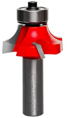 3/8 Radius Rounding Over Bit (Quadra-Cut) | 4 Cutters, 18,000 RPM, Perma‑Shield Coating for Flawless Finishes in Routing Furniture Edges & Decorative Beads, 34-124