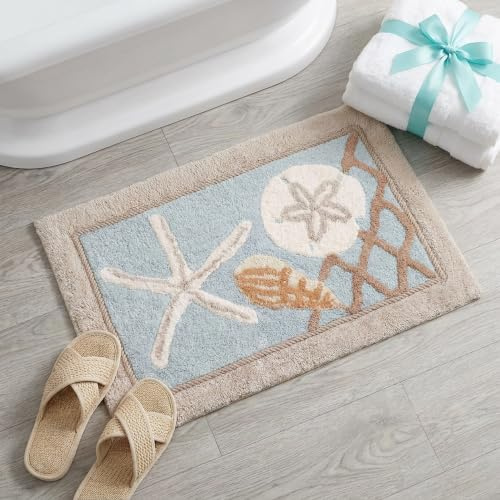 Avanti Linens - Badezimmerteppich, weiche und saugfähige Badematte, von Strand inspiriertes Badezimmerzubehör (Seaglas-Kollektion, 50,8 x 76,2 cm)