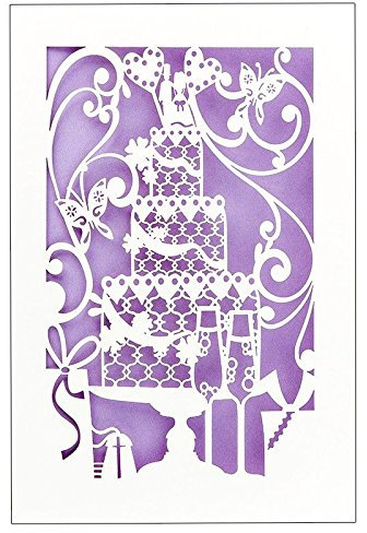 Ideen mit Herz Hochzeitskarte | 12 cm x 18 cm | Mit farbigem Einleger & Umschlag | Grußkarte für Hochzeit | Glückwunsch-Karte | Motiv: Torte, Vermählung, Etagentorte (Design 4)