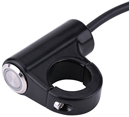 pulsador manillar moto + Akozon Interruptor de Montaje Botón Motocicleta Manillar Pulsador Faros Antiniebla CNC Aluminio 10-12V 10-16A 22mm Versión Blu - Ray(botón de retorno automático)