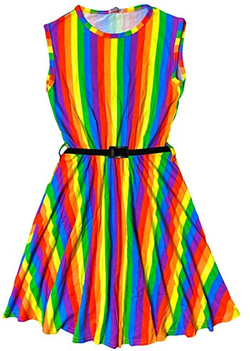 A2Z 4 Kids Girls Rainbow Clothing- Rainbow Skater Dress 9-10