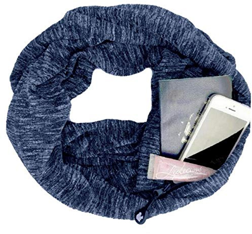 Infinity-schal Mit Versteckter Reißverschluss-tasche Für Frauen Leichten Reise-verpackungs-schal (marine)