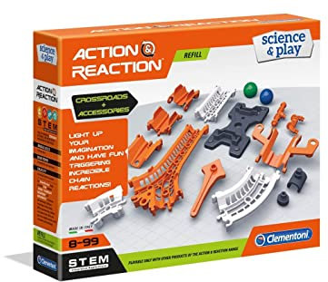 Clementoni 19167 Clementoni-19167 - Wissenschafts- und Spiel- und Reaktionsplattformen, Kreuzungen und Kreuzroßen - Made in Italy - Bahn-Set Konstruktionsspielzeug für Kinder ab 6 Jahren, Englisch