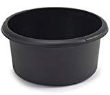 Washing Up Bowl Round Plastic Small & Large Basin Sink Kitchen (Black, Small Round Bowl)