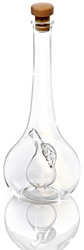 Design Glaskaraffe mit eingearbeiteter Birne, Mundgeblasen