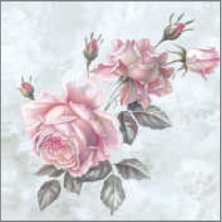 Exklusive Servietten für Serviettentechnik, Event, Party, Abendessen, Vintage Rosen, SLOG 051801, 20 Stück