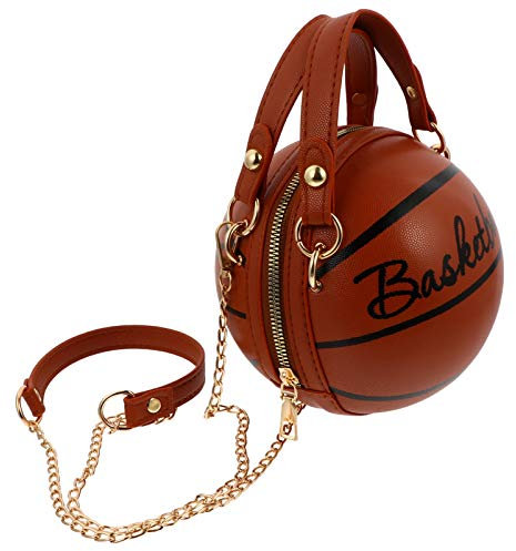 Lurrose Basketball Geformt Handtasche Umhängetasche PU Leder Messenger Bag Runde Handtasche für Frauen