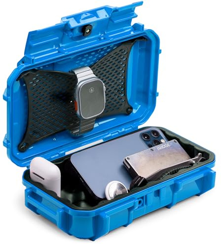NANQUAN Evergreen 56 Waterproof Dry Box Protective Case - Travel Safe/Mil Spec/USA Made - for Tackle Organization of Cameras, Phones, Camping, Fishing, Hiking, EDC, Water Sports, Knives (Blue)