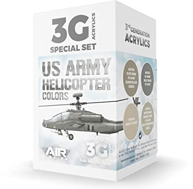 AK Acrylics 3Gen AIRCRAFT SET AK11750 US Army Helicopter Colors SET 3G (4x17ml)