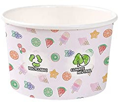 BIOZOYG Coppette da gelato di carta 30 pezzi I coppetta in cartone Kraft blu I coppette to go compostabili al naturale I coppette di carta biodegradabile 125 ml