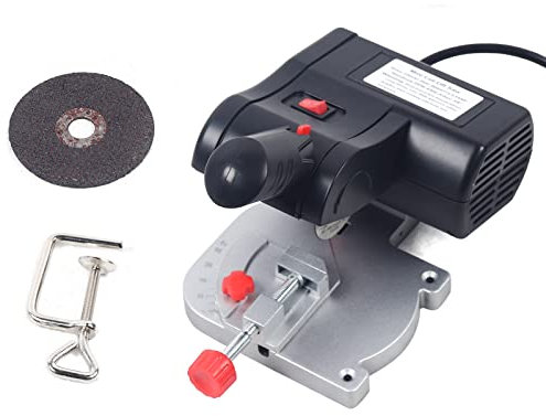 Mini Cut Off Machine JIF-DC50B Metal Cutting Chop Saw Precise Cut 90w Portable Mitre Saw with Steel Cutting Blade 185 * 135 * 150mm Table Saw for Art craft Plastic/Wood/Stone Metal Cutting