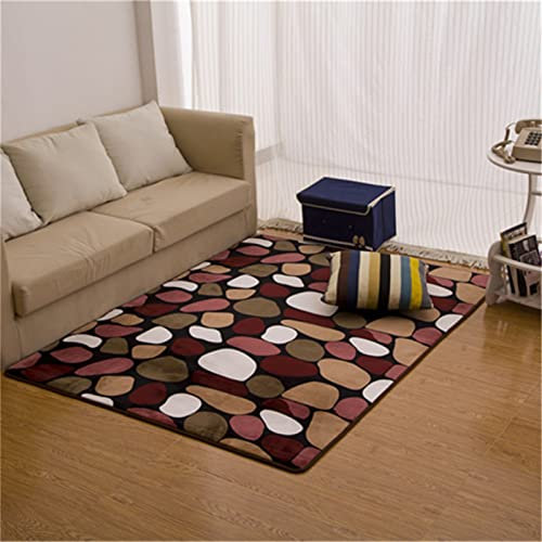 AU-OZNER ornaments for living room modern Red carpet, pebble pattern antibacterial washable warm non-fading carpetcarpet underlay,Red,60x90cm