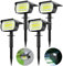 4 Pezzi Faretti Energia Solare da Esterno, 72 LED Lampioni Solari da Giardino 3 Livelli di Luminosità, Lampioncini Solari da Lmpermeabili per Piscina, Cortile, Vialetto, Patio, Alberi, Bianco Freddo