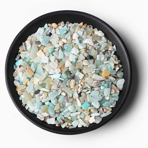 Natürlicher Kies, gelber Agat, Quarze, Citrin, mehrfarbig, Chip-Stein, Mineralien, Exemplar, Aquarium, Dekoration, Heimdekoration, Handwerk, Nr. 33, Amazonit, 50 g