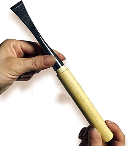 OITTo Wood Carving Chisel, Hardwood Handle Carving Tools, Hand Forging Professional Supplies, Hobby Art Craft Making Tools, Wood Carving Seal Carving Pen(Size:25mm)