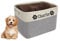 TEAYASON Personalised Dog Toy Box Storage Basket Bin with Handles, Custom Pet's Name Collapsible Food Storage Box, Storage Basket for Organizing Dog Toys, Clothes and Accessories (Grey)