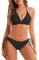 Durio Bikini Damen Push up Sexy 6tlg Bikini Damen Set mit Triangel Bikinihose Breit von Körpchen Verstellbar 44(Herstellergröße XL)
