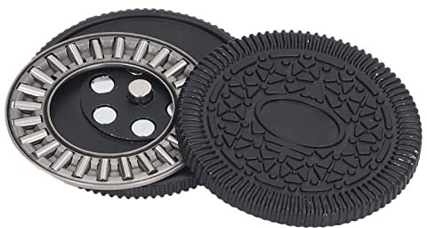 Haptic Coin Fidget Slider, EDC Fidget Clicker Office Zappelspielzeug für Erwachsene, Metall Fidget Toys Stressabbau Spielzeug, Fidget Clicker Slider EDC Herren Schreibtischspielzeu (Balack)