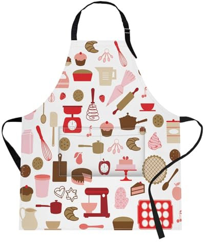 Britimes Schürze für Zuhause, Küche, Kochen, Backen, Gartenarbeit für Damen und Herren, mit Taschen, Kuchen, Kekse, Gebäck, 81,3 x 71,1 cm