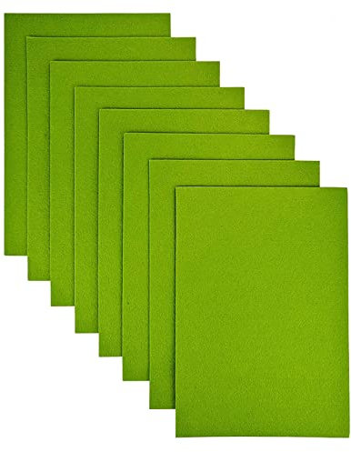 Jtnohx 2mm dickes steifes Handwerk Filz Stoff, Farbe Filz Blätter, 8 Pcs 20x30cm schweren Filz für Kunst & Handwerk DIY-Projekt (Grün)
