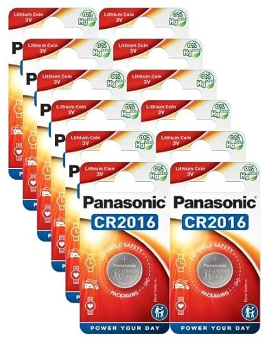 Panasonic CR2016 - Batería de litio (3 V, 90 mAh, 12 unidades)