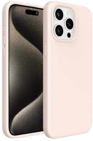 ACRONIX Cover per iPhone 15 Pro Max (6.7), Silicone Liquido Premium, Protezione Completa, Custodia Antiurto a 4 Strati, Case Ultra-Sottile Fodera Microfibra per iPhone 15 Pro Max Case-Rosa Chiaro