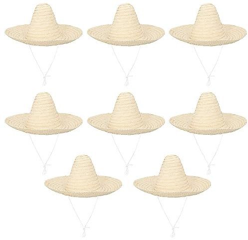 Boland - Sombrero Puebla, 8 piezas en un set, diámetro 49 cm, disfraz mexicano, sombrero para el sol, accesorio para disfraces de carnaval