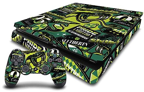 Head Case Designs Offizielle Harry Potter Slytherin Muster Grafiken Vinyl Haut Gaming Aufkleber Abziehbild Abdeckung kompatibel mit Sony PlayStation 4 PS4 Slim Console and DualShock 4 Controller