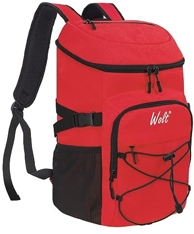 WOLT |Mochila enfriadora aislada a prueba de fugas, 24 latas, enfriador de lado suave, lonchera de playa, mochila enfriadora de camping, bebidas y cerveza