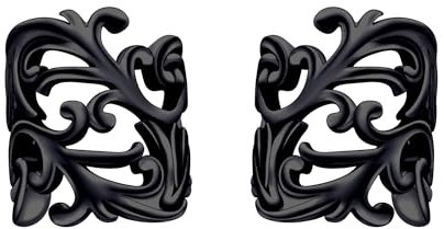 Boucles d'oreilles manchette pour femme en argent sterling noir avec faux cartilage en hélice pour non piercing