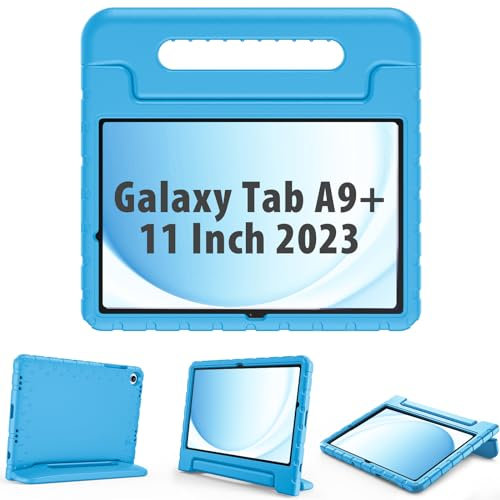 ProCase Funda Infantil para Galaxy Tab A9 Plus 11 2023, X210 X215 X216 X218 Carcasa Antigolpes Ligera para Niños con Asa para Galaxy Tab A9 -Azul