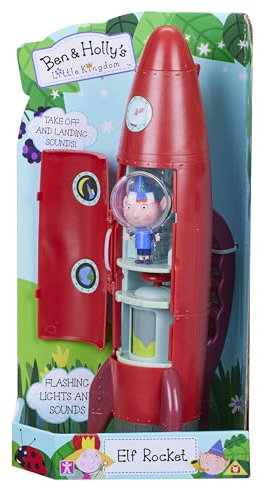 Ben & Holly Electronic Elf Rocket, Preschool toy, Gift for Age 3+, Little Kingdom, Interactive toy with lights and sounds, Silver