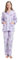 Amaxer Pigiama da Donna in Due Pezzi Set Pigiama in Cotone Set da Notte da Notte a Maniche Lunghe Tuta da Notte e Pantaloni del Pigiama Set da Salotto,Grande Fiore Viola,M