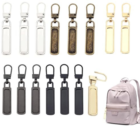 15PCS Reißverschluss Zipper Abnehmbares reissverschluss zipper Ersatz Zipper Ersatzteile Reißverschluss Zipper, Metall Zipper Pull, kann zum Reparieren Jacken Rucksäcken Daunenjacken Stiefeln