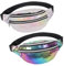 2 Stück Bauchtasche Damen, Gürteltasche PU Leder, Mode Hüfttasche mit Verstellbarer Gurt, Glitze Stylisch Bauchtasche bunt Weißer, Mädchen Gürteltasche für Party Outdoor Women Waist Pack