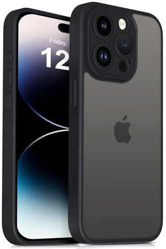 Mootobo Compatible with iPhone 14 Pro Max Case with Lens Protection, Shockproof Military-Grade Protection, Anti-Scratch Matte Back Slim Phone Case 6.7 inch, Black