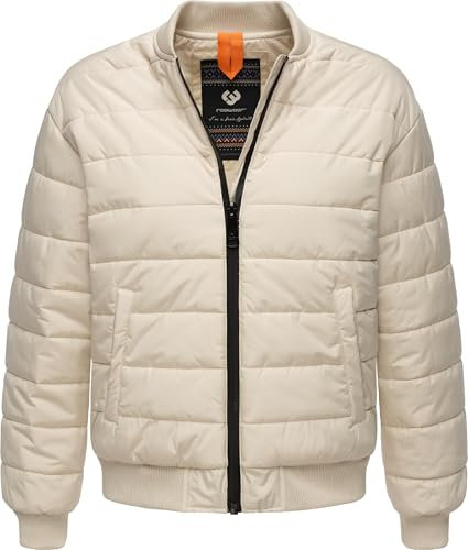 Ragwear Damen Winterjacke wasserdichte Kurze Bomberjacke mit wasserdichtem Reißverschluss Bombina YOUMODO Ecru Gr. M