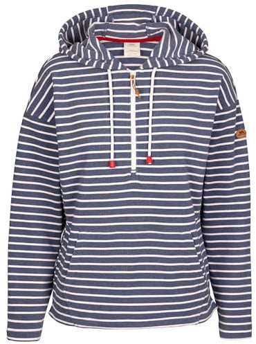 Trespass Womens Hoodie Long Sleeve Hooded with 1/2 Zip Softly Navy