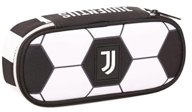JUVENTUS Seven Federmäppchen Schule Round Plus, Weiß und Schwarz, Reißverschluss, Kinder & Jungen, Schule und Freizeit