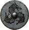 EXNOT Wikinger Schild Mittelalter Fenrir Grau Wolf Schild Authentic Bettleworn Viking Battle Ready Shield Handmade Battle Warrior Shield Voll funktionsfähiger Schild für Kampf 61cm Durchmesser
