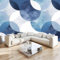 Vlies Fototapete Abstrakte Geometrie Kreise Blau Tapete 400x280 cm 3D Vlies Wanddeko Wallpaper Wandtapete Dekoration Study Zimmer Wohnzimmer Restaurant Cafe
