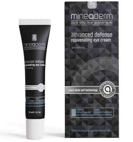 Mineaderm Augencreme Gegen Dunkle Augenringe & Tränensäcke – Anti-Falten Pflege mit Peptiden & Pflanzlichen Stammzellen – Feuchtigkeitsspendend – Für empfindliche Haut – 15 ml