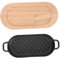FUNOMOCYA 1juego Placa De Teppanyaki De Hierro Antiadherente Bandeja De Madera Para Pescado y Casa Para Reuniones Familiares y