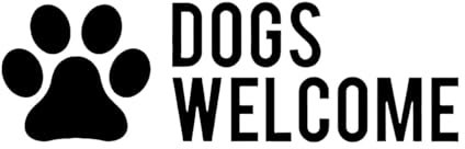 Dogs Welcome Sticker Print Store Business Pet Sign Vinyl Decal for Door Window Wall etc Removable Cafe Poster Small - 13x42cm