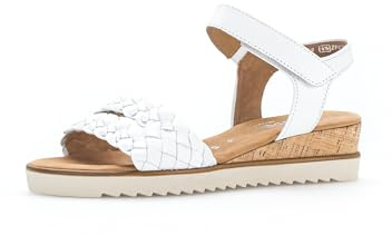 Gabor Damen Sandaletten, Frauen Sandalen,Moderate Mehrweite (G),Strandschuhe,Riemchensandalen,elegant,Weiss (Kork/Creme),38 EU / 5 UK